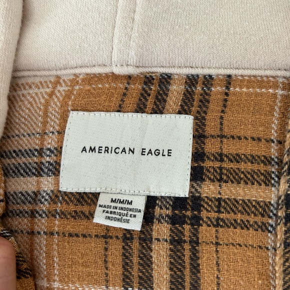 american eagle flannel hoodie worn once!! - Picture 2 of 2